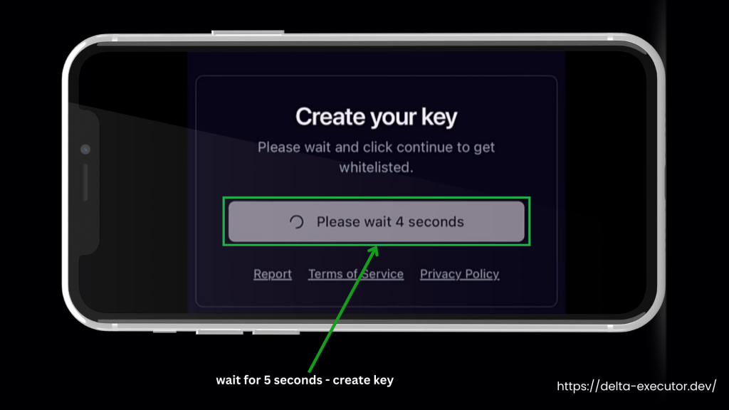 5 seconds wait - create key