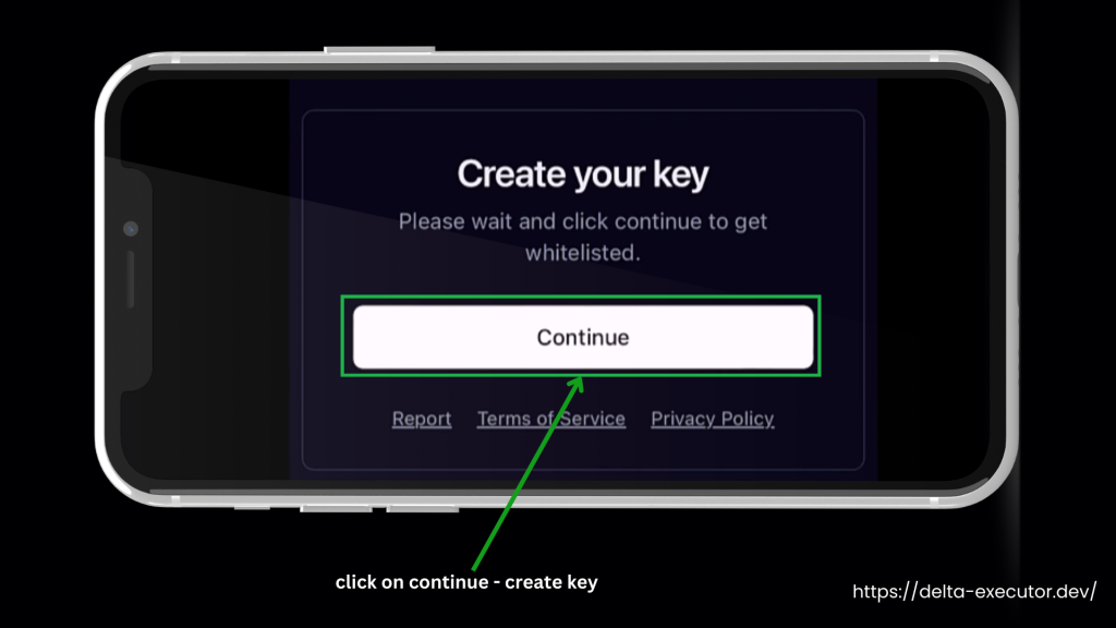 click on continue - create key