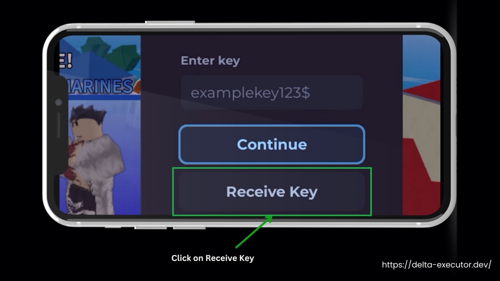 click on receive key